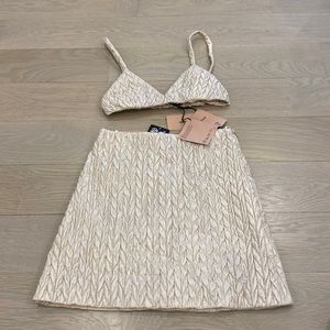 Brand new with tags Miu Miu Matlasse crop top and skirt